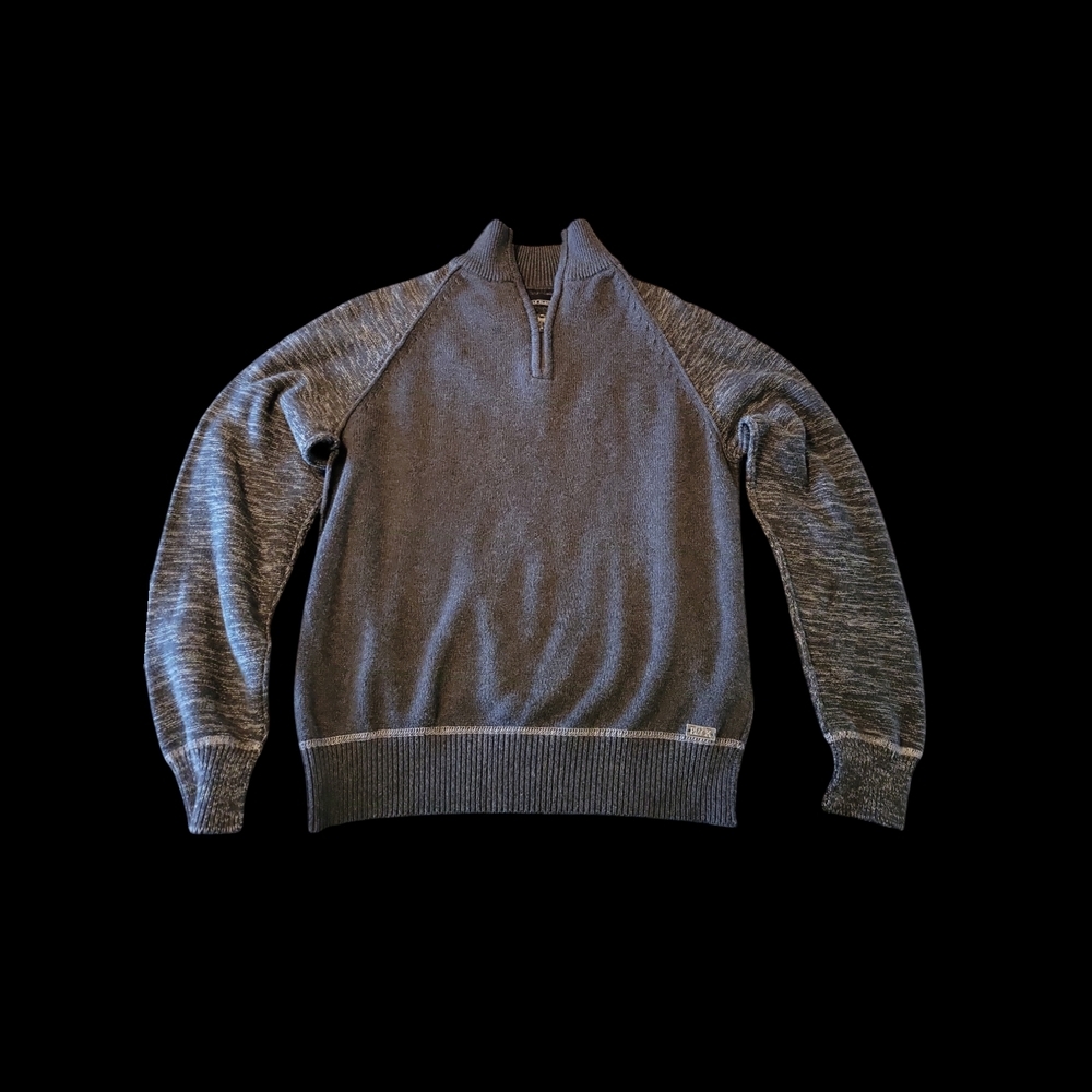 Men's Buckle Black Gray Quarter-Zip Sweater